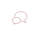 Icon: Zwei Sprechblasen – feste Ansprechpartner*innen und schnelle Rückmeldungen.